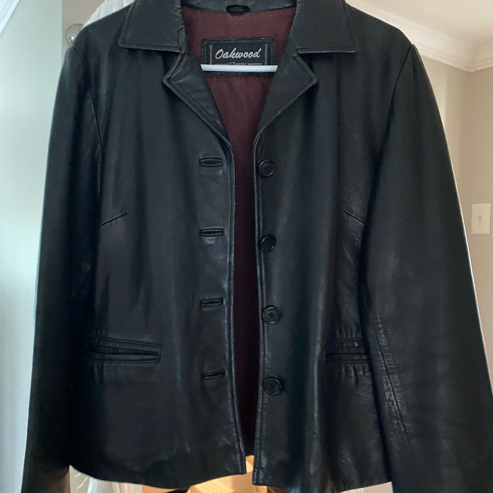 Black leather jacket